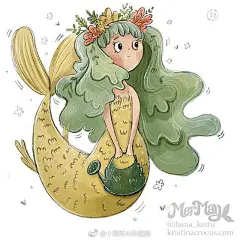 一组美人鱼~ ins：ihana_kettu ​（转）via @小清新水彩插画 ​ - 手绘插画教程