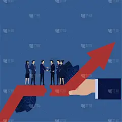 企业老板为了两家公司之间的协议握手提高财务利润。