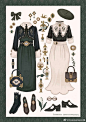 日本插画师ふわっとん的服饰插画作品