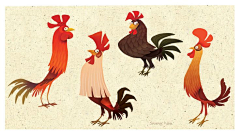 Charice采集到插画-动物-鸡鹅鸭/禽类