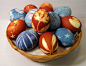 easter eggs covered with natural dyes