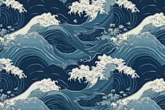 日式复古海浪花纹矢量图设计素材