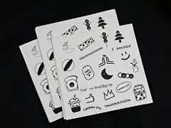 【小脑筋】原创贴纸 黑白小画系列 手帐百搭工具-淘宝网