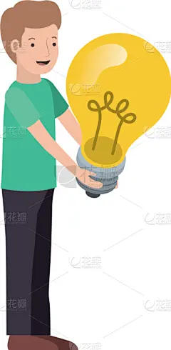 电灯泡,性格,青年男人,头像,创造力,分离着色,男孩,可爱的,黄色,人