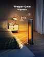Amazon.com: PELONIS 30” Ceramic Tower Space Heater with Adjustable Thermostat for Large Room, 75° Oscillation, Remote Control & 12H Timer, Tip-Over Switch & Overheating Protection, 1500W, PHF15RSAPH30, Black : Home & Kitchen