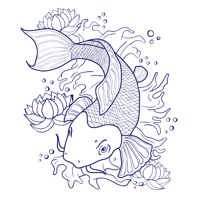 5410  青鲤鱼锦鲤图案花纹 中国传统...