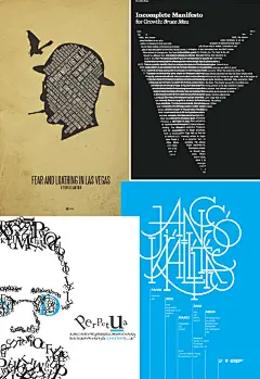 一组以字母为主要元素的，超创意印刷海报设计 ​​​​