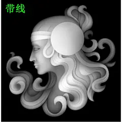 XRW-076灰度图精雕图浮雕图雕刻人物图库