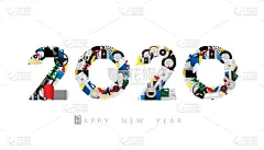 2020,新年前夕,请柬,贺卡,工程师,汽车,模板,交通方式,品牌名称,字体排印