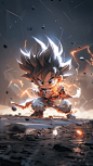 midjourney photoshop conceptart songoku anime manga comic cartoon artwork