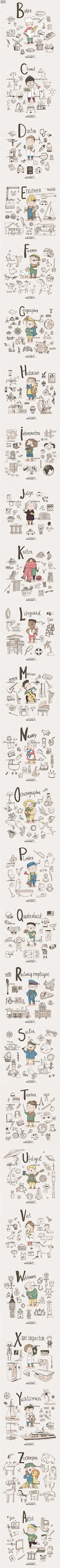 手绘人物职业