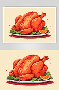 AI数字艺术新鲜肉类生鲜元素插画