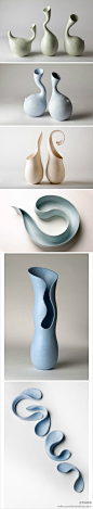 Tina Vlassopulos是位于伦敦的一家陶艺工作室，其陶瓷制品淡化功能性，注重流畅的雕塑线条。优美独特的造型，极具装饰感。