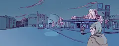 唯美手绘矢量漫画插画AI小清新场景森林风景人物手机壳画芯素材