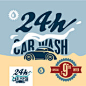 Car wash retro style banner