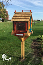 Carl K. Luna Pier, MI. I built the library at our Summer home in Pembroke Maine and transported it back to Michigan.    It is large, made 100% of cedar and heavily decorated.    I am a retired Professor of Fine Arts and my Wife, Cheryl, who will act as St