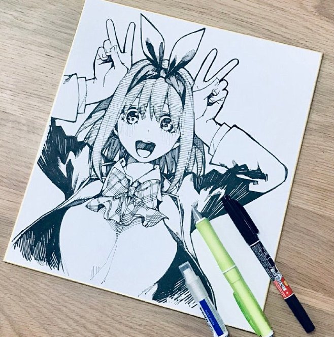 五等分的花嫁 春場ねぎ老师给书店用画的...