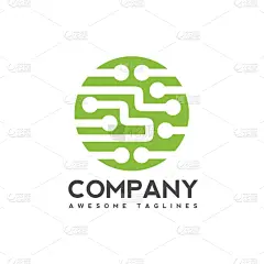 数码电子标志设计, 创意电子电路标识矢量, It 技术徽标概念
