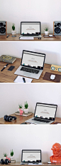 Free MacBook Workspace MockUp (191 MB) | By Bruno Marinho on GraphicBurger: 