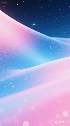 jimeng-2025-08-18-8316-磨砂玻璃质感的 3D 动态宇宙蓝粉渐变，壁纸，柔和细腻，获奖壁纸作品