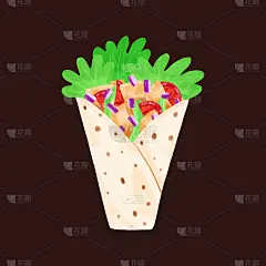 手绘shawarma插图矢量插图