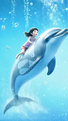 海底精灵，蓝色梦幻壁纸 - 小红书