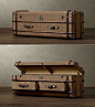 旧行李箱制作的古董家具