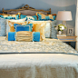 梵廊朵|别墅样板房|家居软装|床品套件|新古典|欧式奢华|金孔雀蓝
