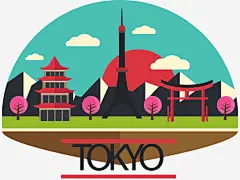 矢量手绘东京_新图网 https://ixintu.com 矢量 手绘 东京 日本元素 日本文化