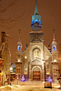 圣诞节在教堂，老蒙特利尔，魁北克，加拿大