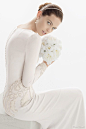 rosa clara 2014 coral long sleeve wedding dress beads buttons close up