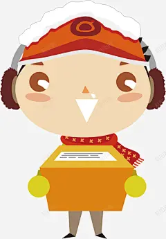 卡通快递员矢量图 纸箱 元素 免抠png 设计图片 免费下载 页面网页 平面电商 创意素材