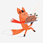 端着火鸡的狐狸图宝宝 https://bao16.com 狐狸 火鸡 圣诞元素 冬天 动物 儿童 插画 卡通 手绘 文艺 清新