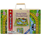 Amazon.com: Deluxe Wooden Train Track Set ,In Wooden Take Along Case With Built in Railway Tracks (16 Pieces): Toys & Games