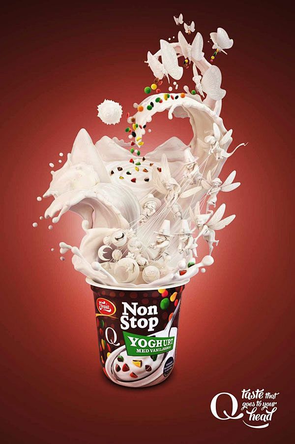 挪威Q Meieriene酸奶创意广告设...