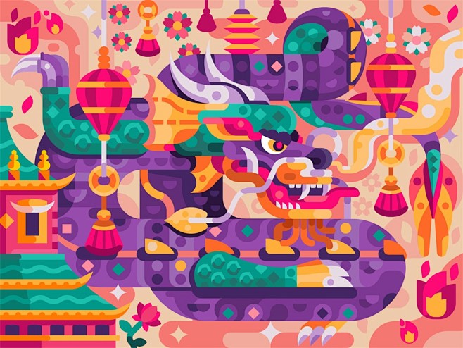美到失语！舒适治愈的糖果色插画设计