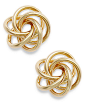 10k Gold Earrings, Open Love Knot Earrings - Earrings - Jewelry & Watches - Macy's