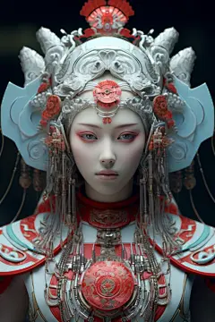 未来女生风机甲赛博朋克式国潮人物图片