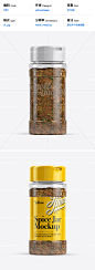 11811Spice Mix Jar Mockup 透明玻璃罐香料配料产品包装样机展示效果 yellow images