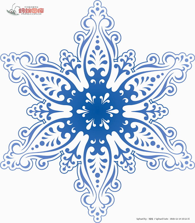 矢量蓝色雪花图片素材