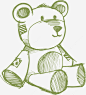 绿色的手绘小熊玩具免抠png素材_新图网ixintu.com