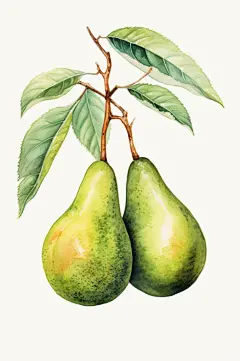 AI数字艺术美味水果营养牛油果插画-众图网