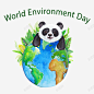 熊猫抱着地球世界环境日 免抠png 设计图片 免费下载 页面网页 平面电商 创意素材