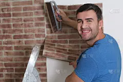 人贴砖墙风格的纸