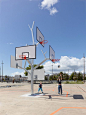 Basket Tree is a sculptural piece of playground equipment with five basketball hoops. The unique design allows children of different ages (and heights) to play basketball. The tree was installed in a playground in Nantes by French architecture firm Agency