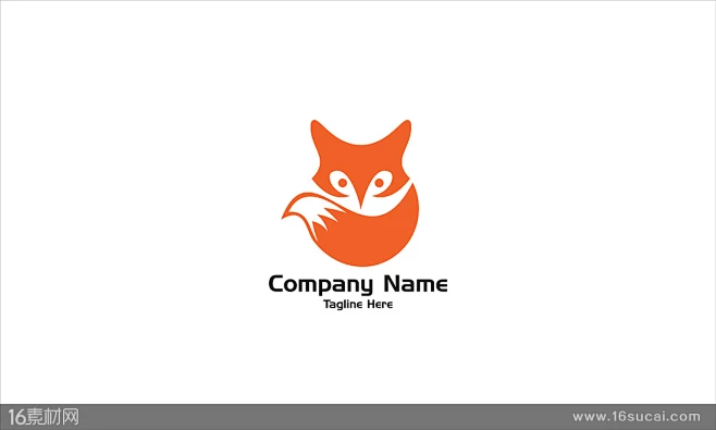 卡通狐狸形象logo矢量素材-花瓣网