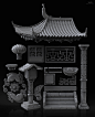 Chinese pack, YURIY ROMANYK : guys I have prepared a set of models in the Chinese style
you can download here https://gumroad.com/romanyuk
Components they contain for characters, objects to Chinese architecture, 
Chinese symbols in good quality. Elements 