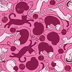 粉色,猫,式样,羊毛,晚会,可爱的,华丽的,纺织品,女性特质,壁纸