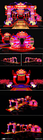 2021牛年美食街春节新年美陈长廊-春节物料素材下载-众图网