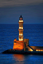 灯塔，希腊，克里特岛哈尼亚